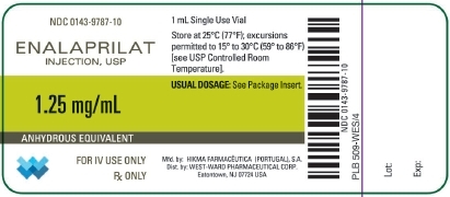 Enalaprilat Injection, USP 1.25 mg/mL