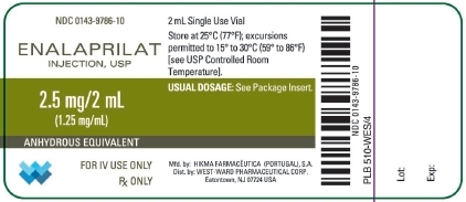Enalaprilat Injection, USP 2.5 mg/2 mL