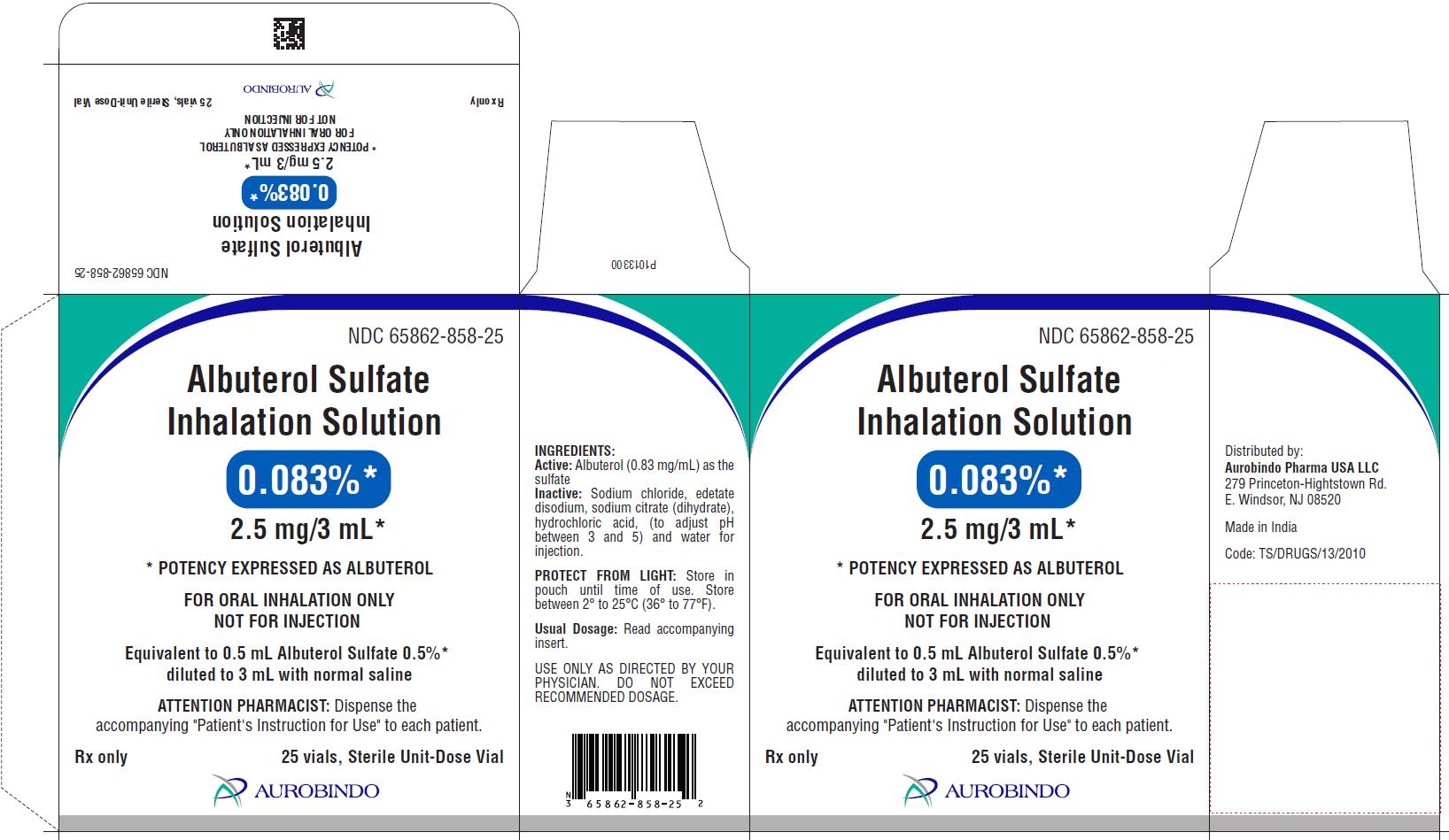 PACKAGE LABEL-PRINCIPAL DISPLAY PANEL - 0.083% (2.5 mg/3 mL) - Container-Carton (25 Vials)