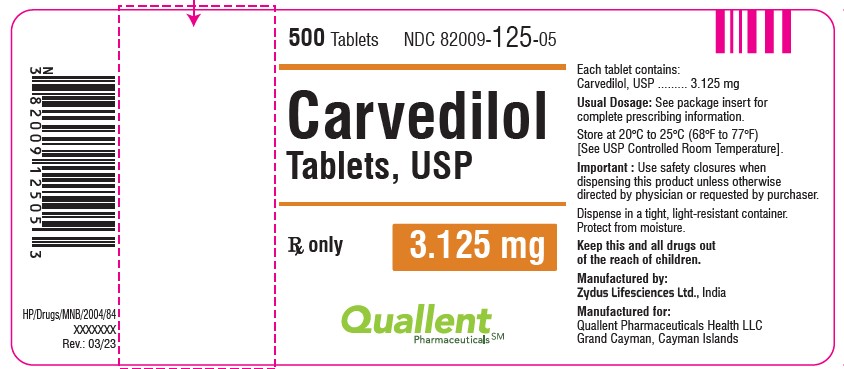 Carvedilol Tablets, 3.125 mg