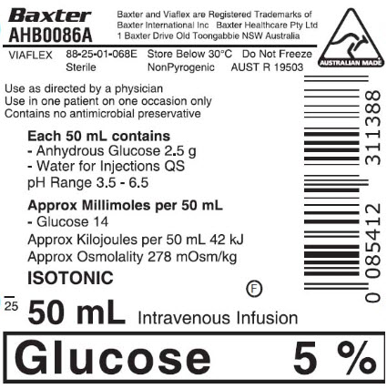 Representative Glucose Container Label AHB0086A