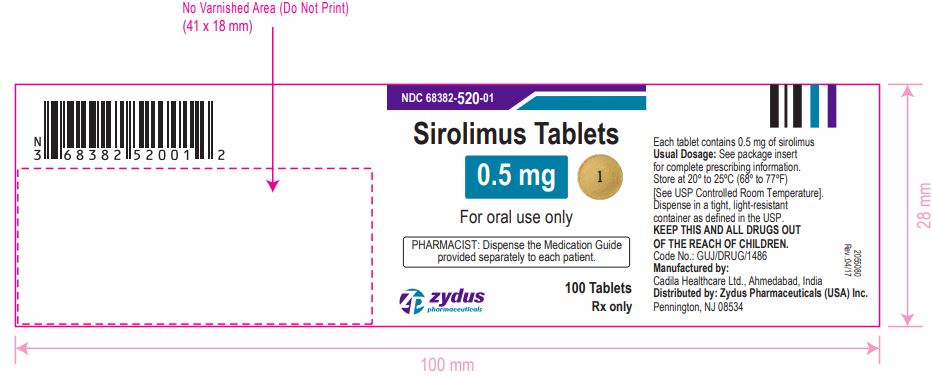 Sirolimus Tablets,  0.5 mg