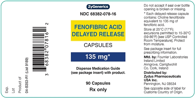 feonfibric acid delayed release capsules 135mg 90ct