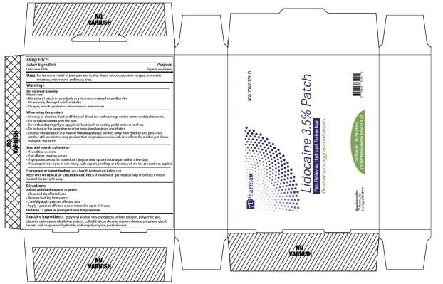 Lidocaine 3.5% Patch
NDC: <a href=/NDC/70645-735-10>70645-735-10</a>
10 Patches (5 per Resealable Pouch X 2)
Manufactured for: 
7T Pharma, LLC
Las Vegas, NV 89144
