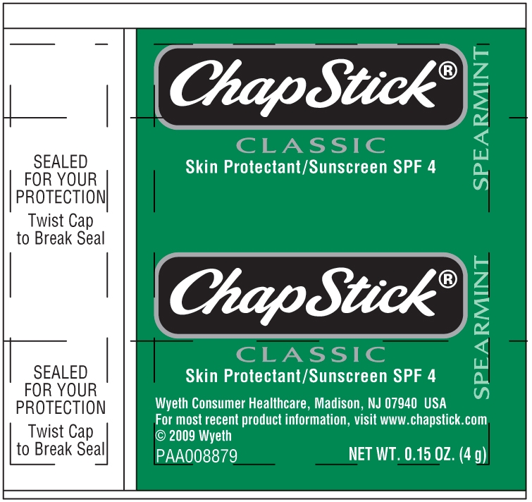ChapStick Classic Spearmint Label