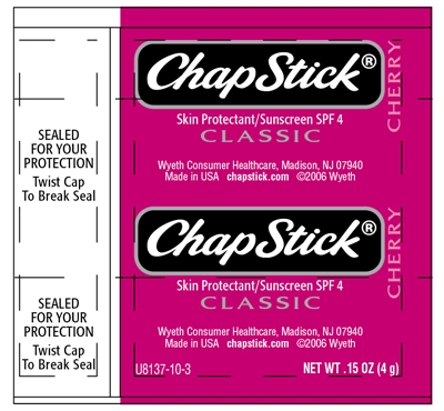 ChapStick Classic Cherry Label