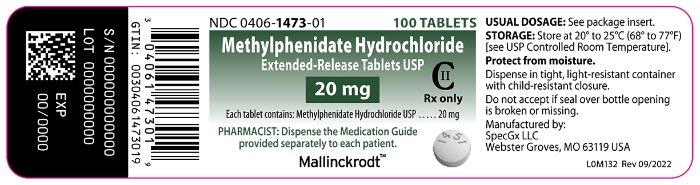 Methylphenidate Hydrochloride Extended-Release Tablets 20 mg