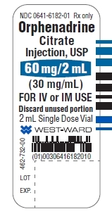 Orphenadrine 2 mL vial container label