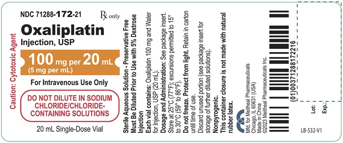 PRINCIPAL DISPLAY PANEL – Oxaliplatin Injection, USP 100 mg Vial Label