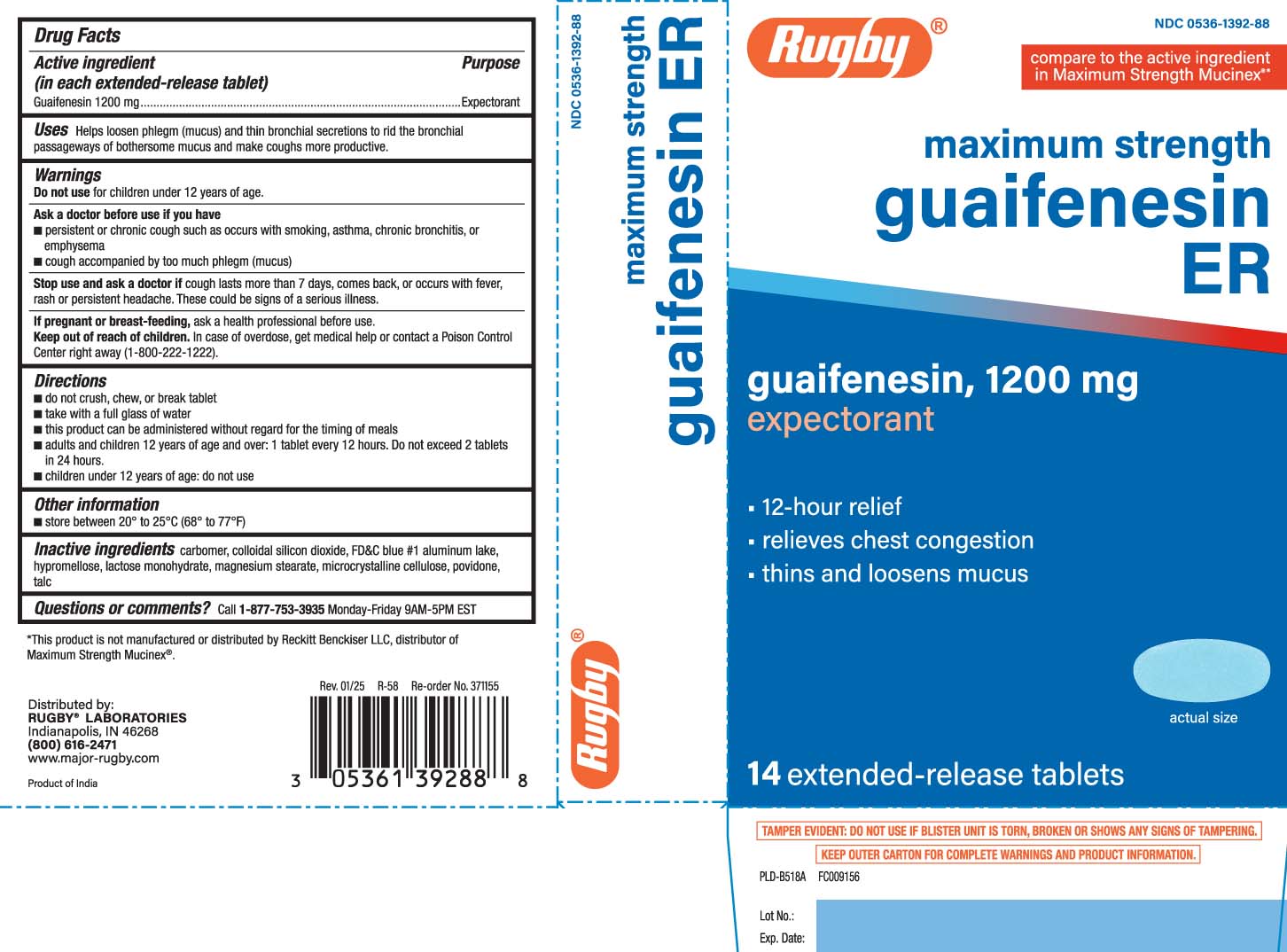 Guaifenesin 1200 mg