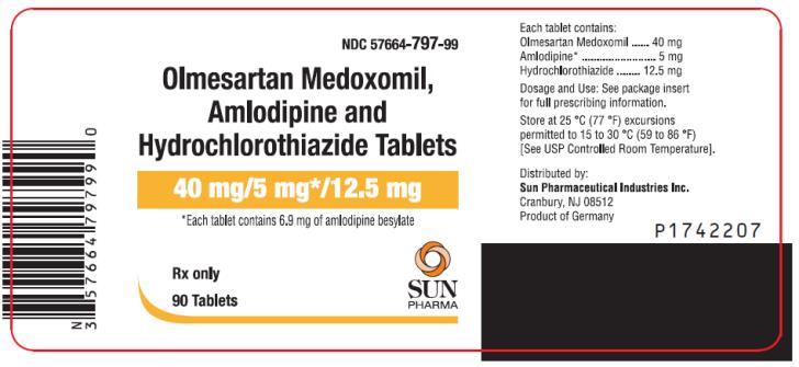 PRINCIPAL DISPLAY PANEL
NDC: <a href=/NDC/57664-797-99>57664-797-99</a>
Olmesartan Medoxomil, 
Amlodipine and 
Hydrochlorothiazide Tablets
40 mg/5 mg*/12.5 mg
Rx Only
90 Tablets
