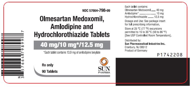PRINCIPAL DISPLAY PANEL
NDC: <a href=/NDC/57664-798-99>57664-798-99</a>
Olmesartan Medoxomil, 
Amlodipine and 
Hydrochlorothiazide Tablets
40 mg/10 mg*/12.5 mg
Rx Only
90 Tablets
