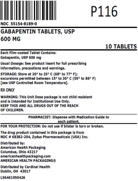 600mg bag label
