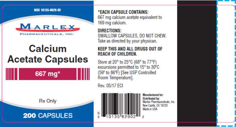 PACKAGE LABEL / PRINCIPAL DISPLAY PANEL
NDC: <a href=/NDC/10135-0629-0>10135-0629-0</a>2
Calcium 
Acetate Capsules
667 mg
Rx Only
200 Capsules

