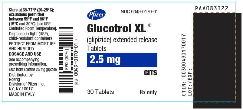 PRINCIPAL DISPLAY PANEL - 2.5 mg Tablet Bottle Label - NDC: <a href=/NDC/0049-0170>0049-0170</a>