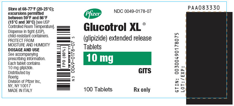 PRINCIPAL DISPLAY PANEL - 10 mg Tablet Bottle Label - NDC: <a href=/NDC/0049-0178>0049-0178</a>
