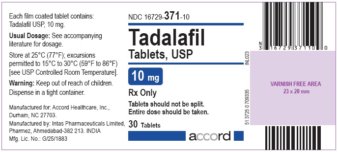 Tadalafil Tablets, USP 10 mg - Label