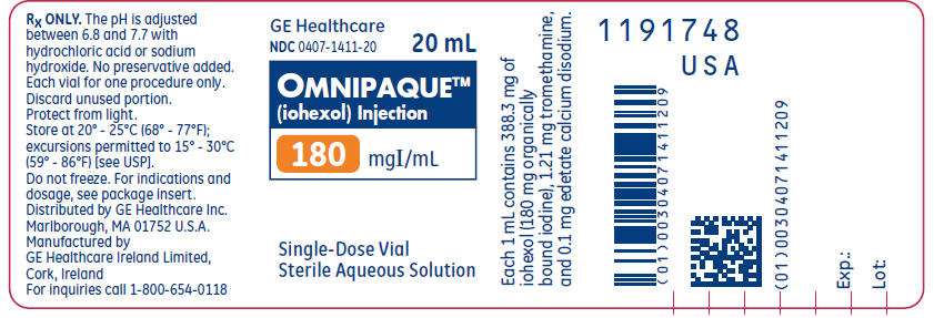 PRINCIPAL DISPLAY PANEL - 180 mgI/mL Vial Label