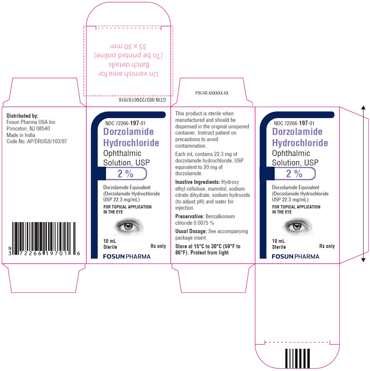 Dorzolamide Carton Label