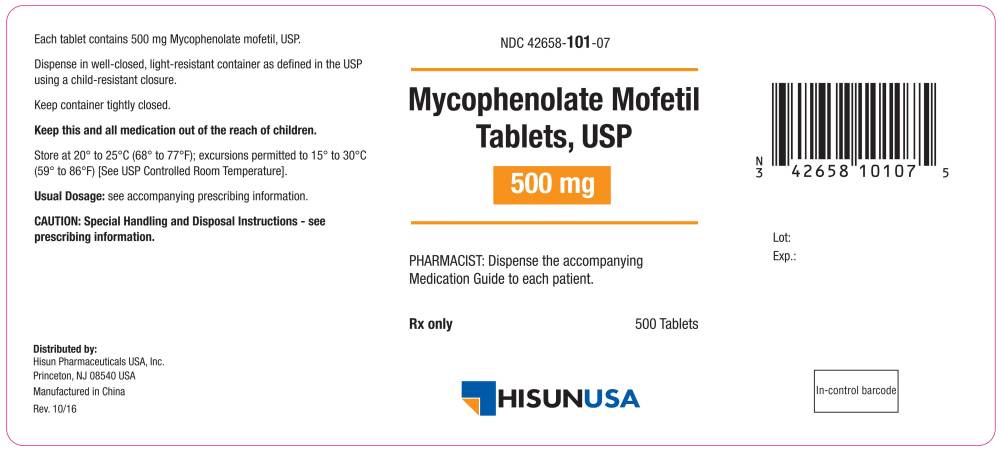 Mycophenolate Mofetil Tablets USP 500 mg 500s Label 