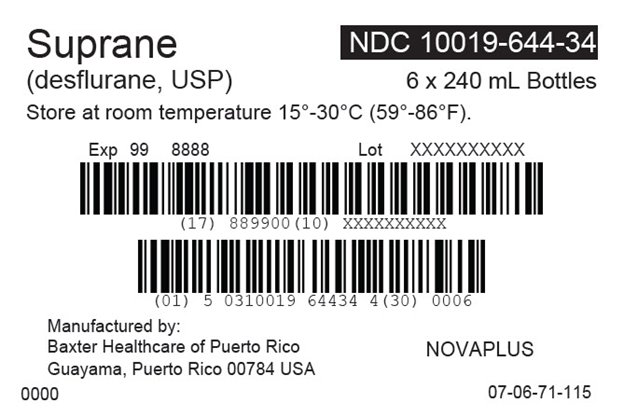 Suprane NovaPlus Carton Label  NDC: <a href=/NDC/10019-644-34>10019-644-34</a>