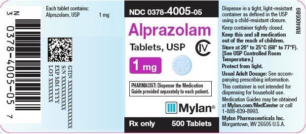 Alprazolam Tablet 1 mg Bottle Label