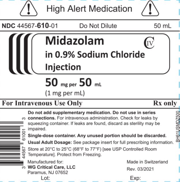 Midazolam in 0.9% Sodium Chloride Injection 50 mg per 50 mL Bag image