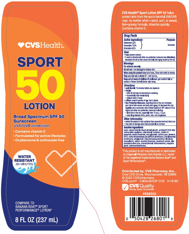 CVS HEALTH SPORT SPF 50- Avobenzone, Homosalate, Octocrylene Lotion