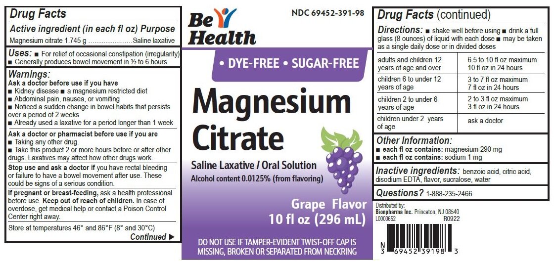 MAGNESIUM CITRATE be health magnesium citrate oral solution grape liquid