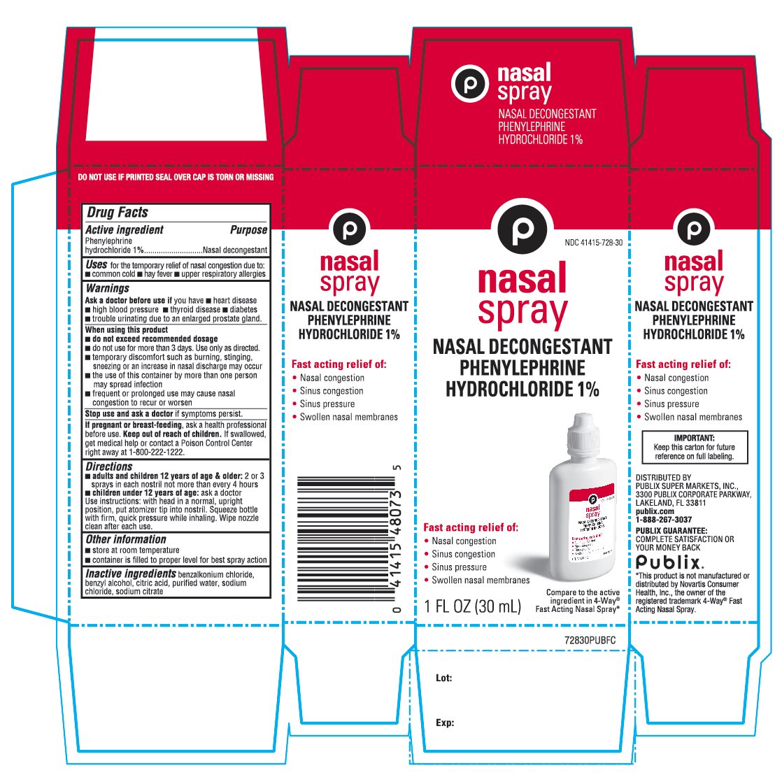 Publix Nasal Spray Phenylephrine HCl 1%