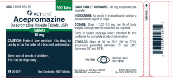 Picture of 10 mg, 500 tablet container label.