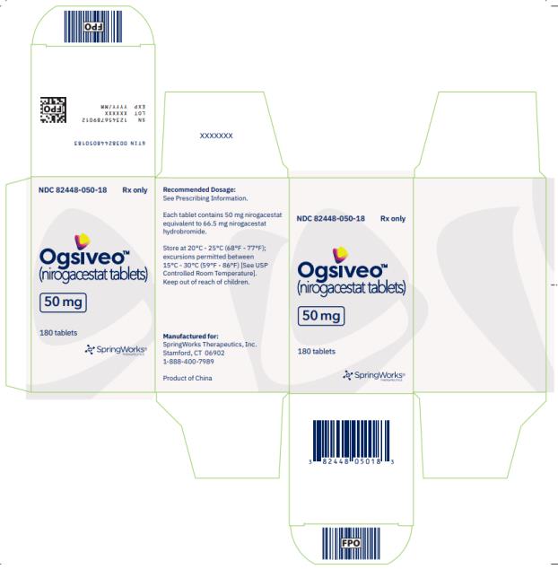 NDC: <a href=/NDC/82448-050-18>82448-050-18</a>
Rx Only
Ogsiveo
50 mg
180 tablets
