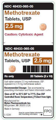 Methotrexate 2.5 mg Tablets Unit Carton Label