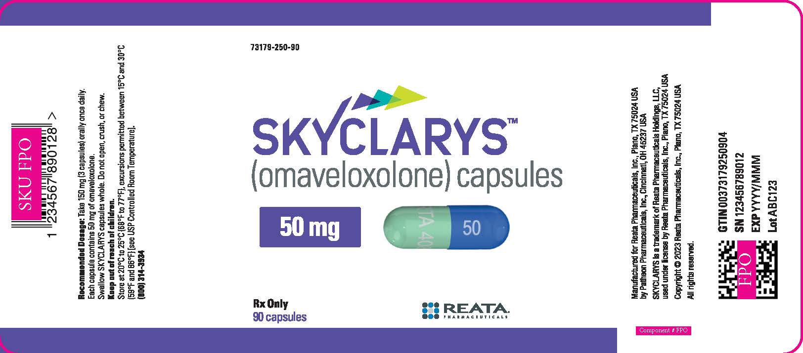 Skyclarys 50-mg bottle label