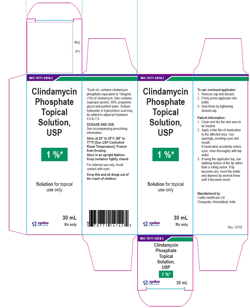Clindamycin phosphate topical solution USP, 1.0%