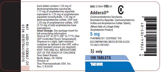 5 mg, 100 tablets label
