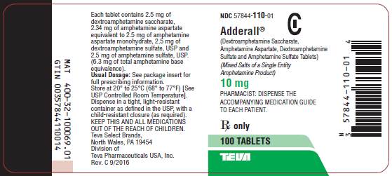 10 mg, 100 tablets label