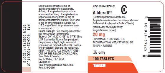 20 mg, 100 tablets label