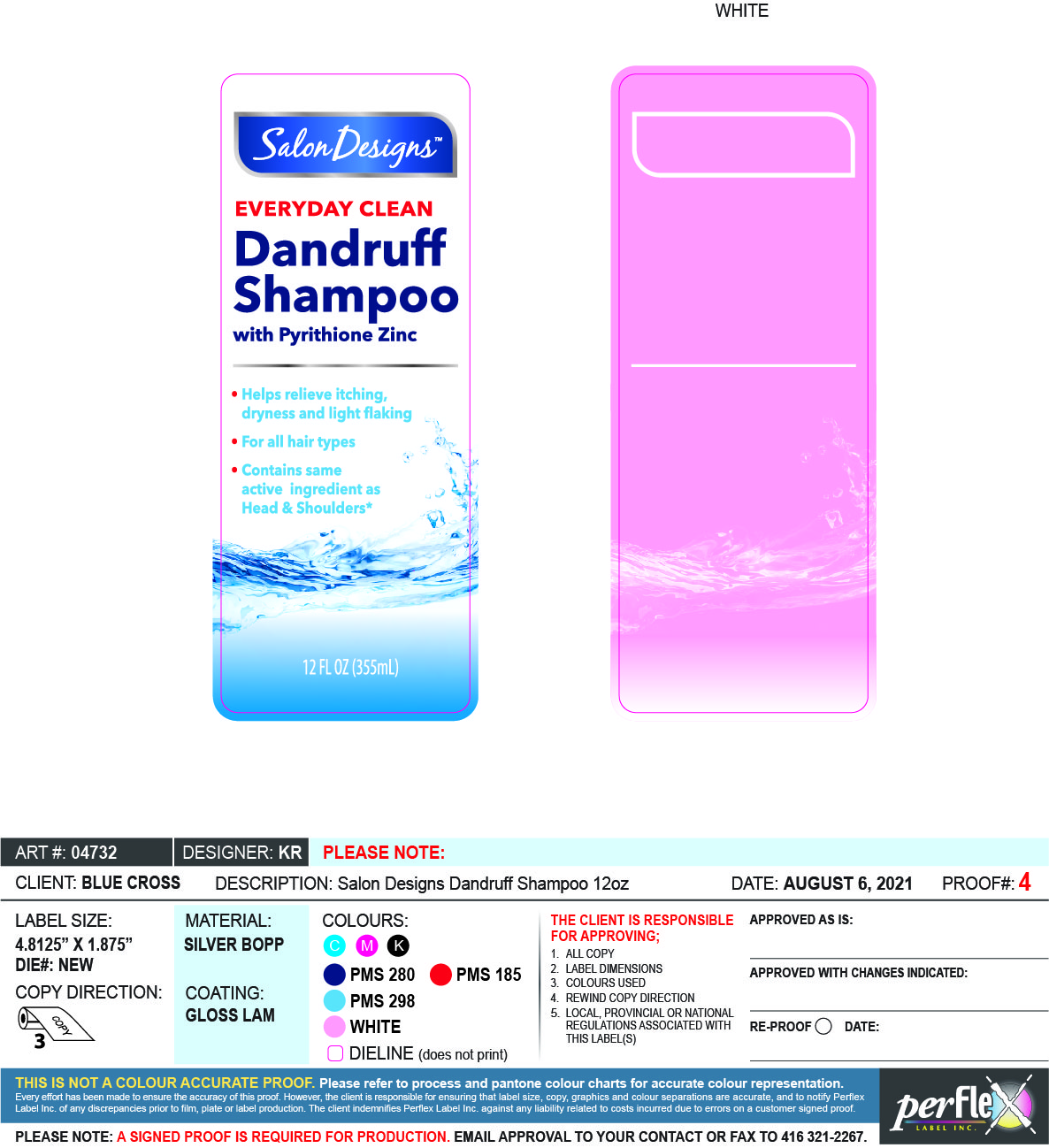 Dandruff shampoo salon front