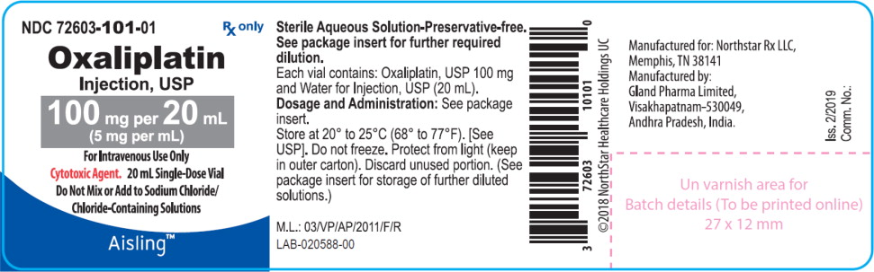 Principal Display Panel – Oxaliplatin Injection, USP 100 mg Vial Label
