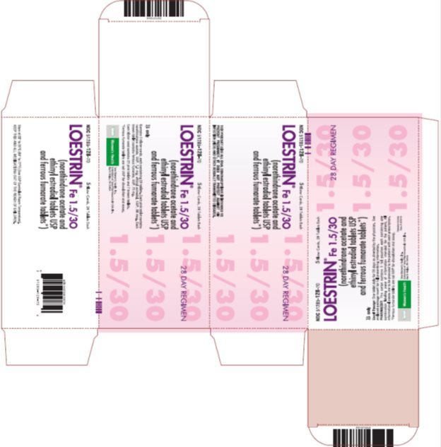 Loestrin® Fe 1.5/30 (norethindrone acetate and ethinyl estradiol tablets USP and ferrous fumarate tablets*) 28 Day Regimen, 5 Blister Cards, 28 Tablets Each, Carton