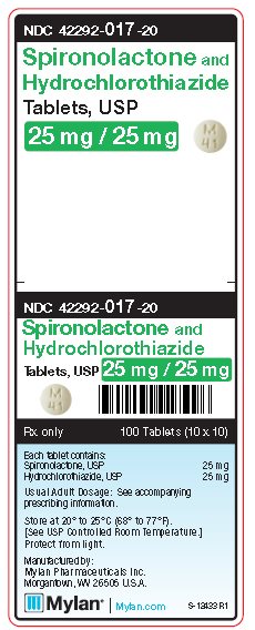 Spironolactone & Hydrochlorothiazide 25 mg/25 mg Tablets Unit Carton Label