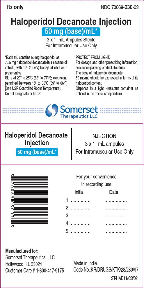 Final Carton Label (Haloperidol Decanoate Injection, 50 mg (base)/mL) - Pack of 3