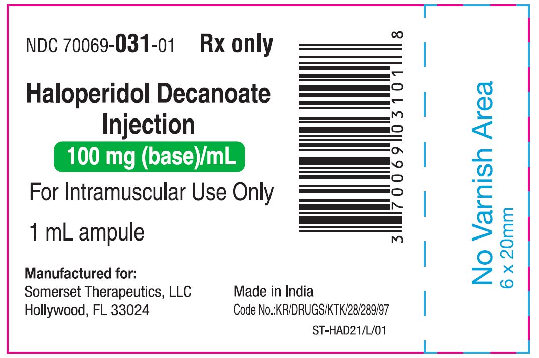 Final Container Label (Haloperidol Decanoate Injection, 100 mg (base)/mL)