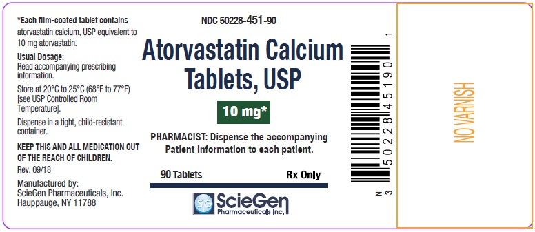 Atorvastatin Calcium Tablets 10 mg-90 capsules label