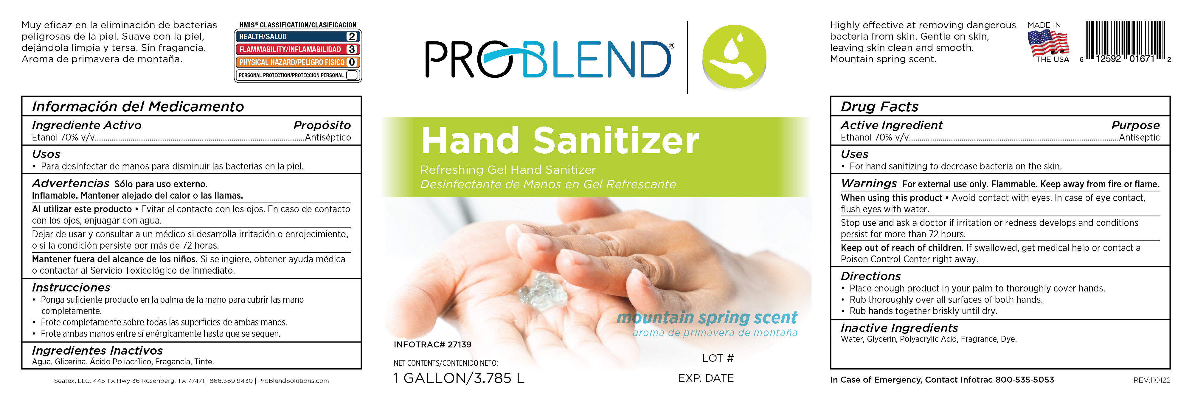 PB0027139 Hand Sanitizer 1 Gal
