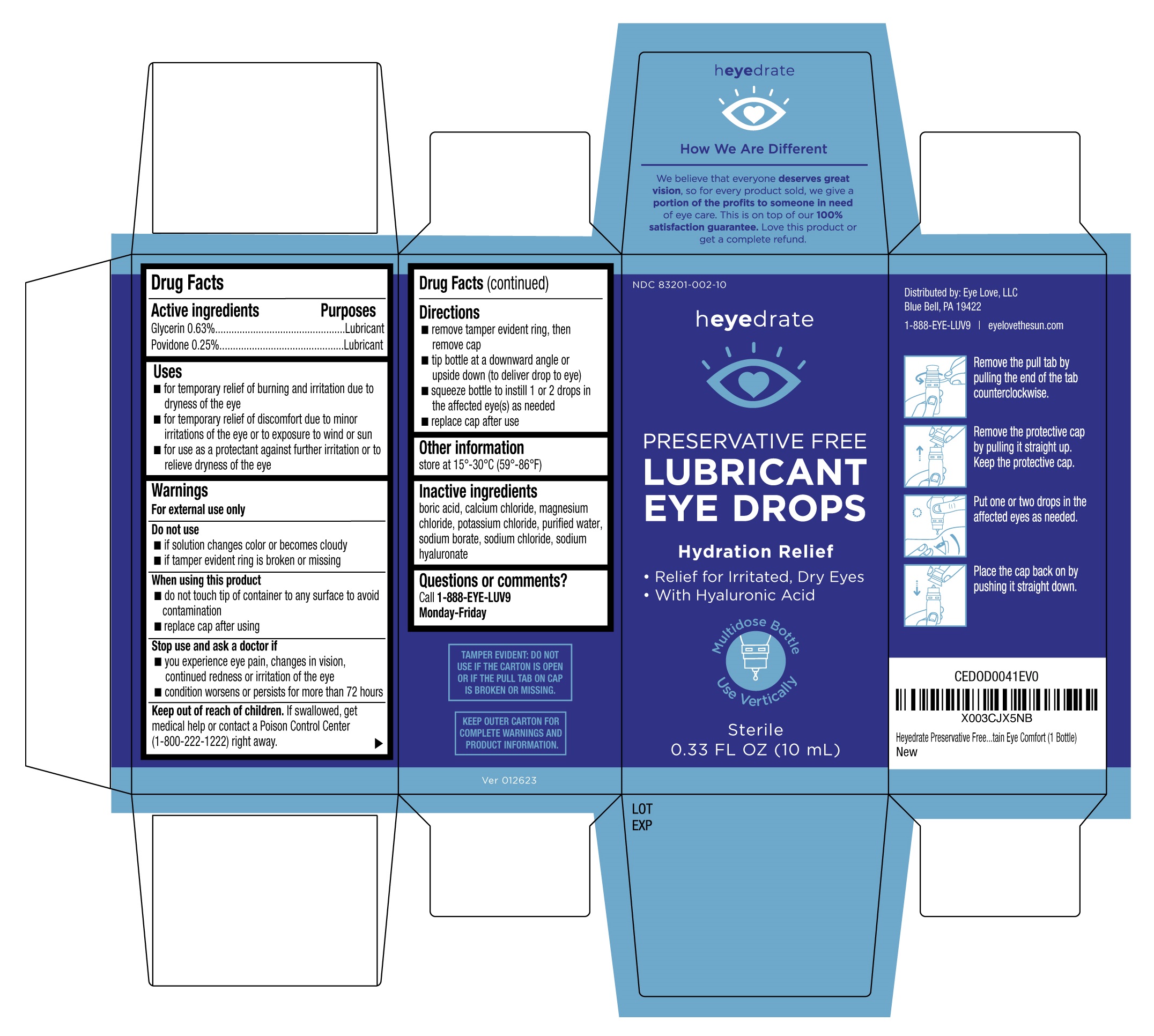 Eye Love Heyedrate Lubricant Eye Drops 10mL