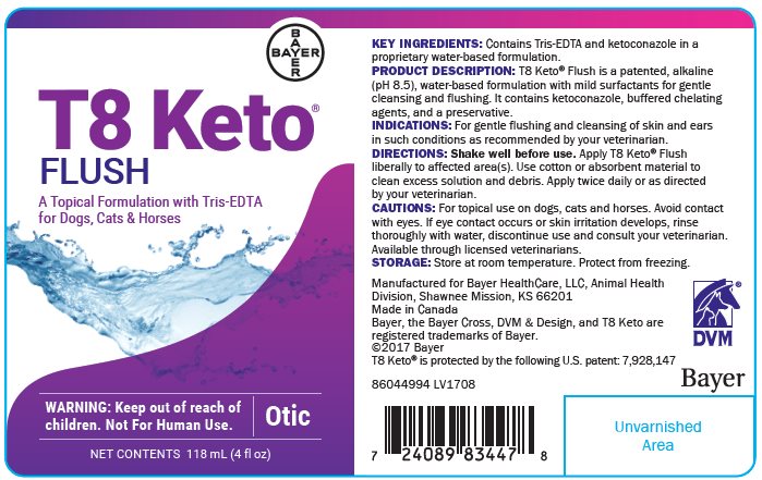 T8 Keto Flush 4 fl oz Bottle Label