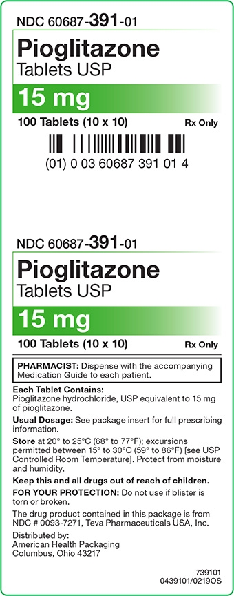 15 mg Pioglitazone Tablets Carton Label