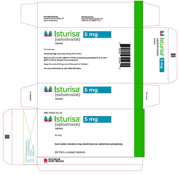 Isturisa (osilodrostat) tablets, 5 mg label